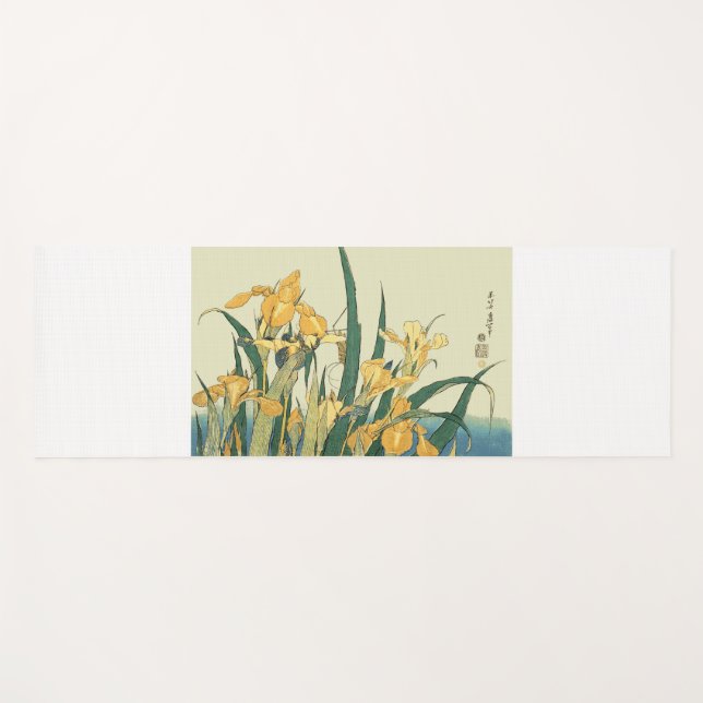 Hokusai Grasshopper und Iris Japan Yogamatte (Vorderseite (Horizontal))