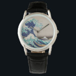 Hokusai Great Wave off Kanagawa. Vintage japanisch Armbanduhr<br><div class="desc">Katsushika Hokusai "The Great Wave off Kanagawa" Uhr. Vintage japanische Abbildung.</div>