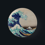 Hokusai Great Wave off Kanagawa. Vintage japanisch Button<br><div class="desc">Katsushika Hokusai "The Great Wave off Kanagawa" button. Vintage japan illustriert.</div>