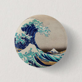 Hokusai Great Wave off Kanagawa. Vintage japanisch Button