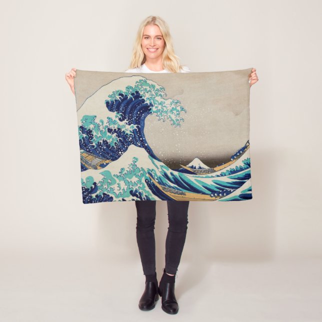 Hokusai Great Wave off Kanagawa. Vintage japanisch Fleecedecke (Beispiel)