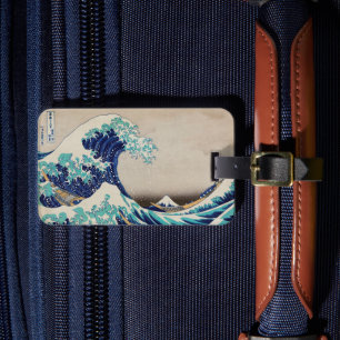 Hokusai Great Wave off Kanagawa. Vintage japanisch Gepäckanhänger