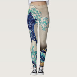 Hokusai Great Wave off Kanagawa. Vintage japanisch Leggings