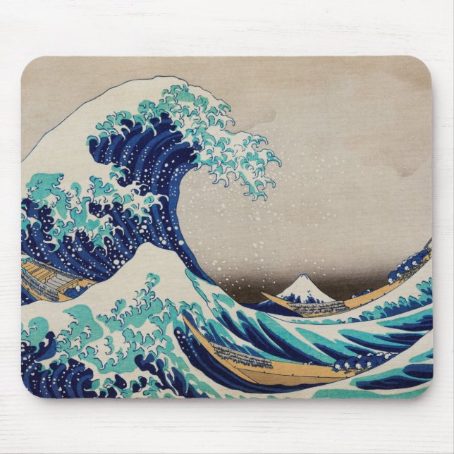 Hokusai Great Wave off Kanagawa. Vintage japanisch Mousepad (Vorne)