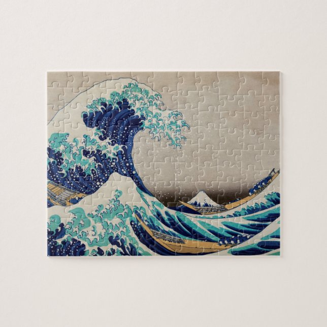 Hokusai Great Wave off Kanagawa. Vintage japanisch Puzzle (Horizontal)