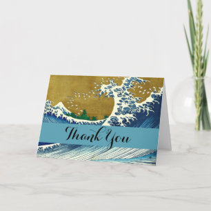 Hokusai Große Welle Japan Vintage Ozean Dankeskarte
