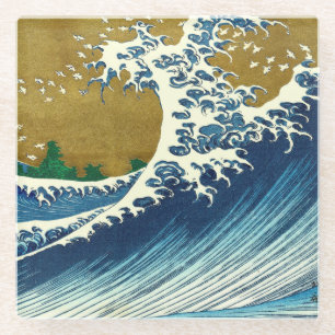 Hokusai Große Welle Japan Vintage Ozean Glasuntersetzer