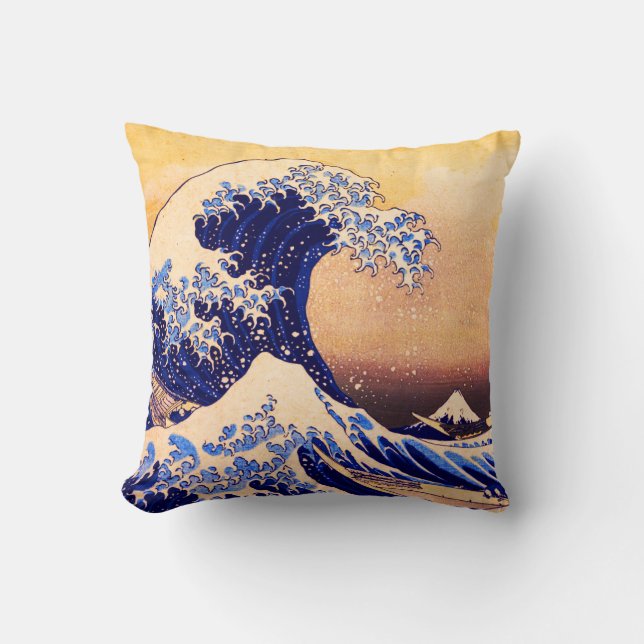 Hokusai große Welle Kissen (Vorderseite)