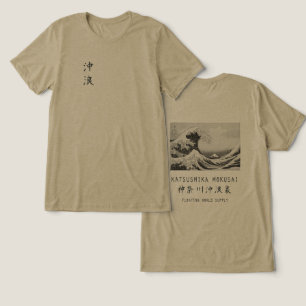 Hokusai Große Welle Minimalistische japanische Kun Tri-Blend Shirt