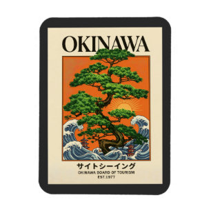 Hokusai Große Welle Retro Japanische Okinawa Bonsa Magnet