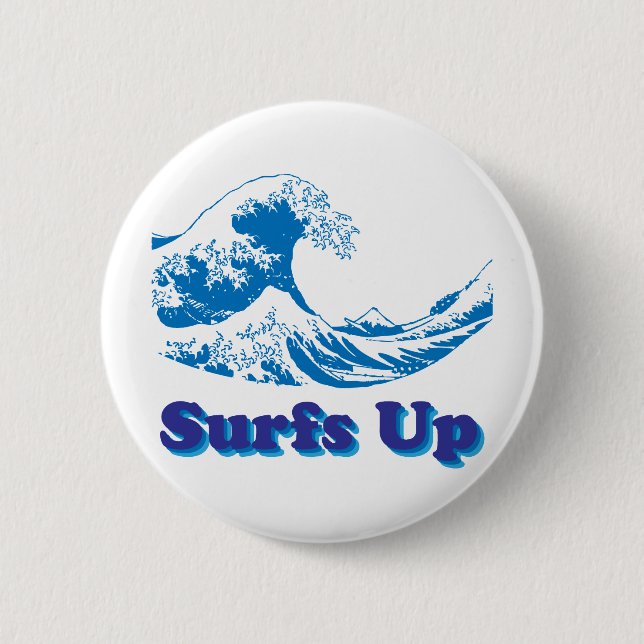Hokusai große Welle surft oben Button (Vorderseite)
