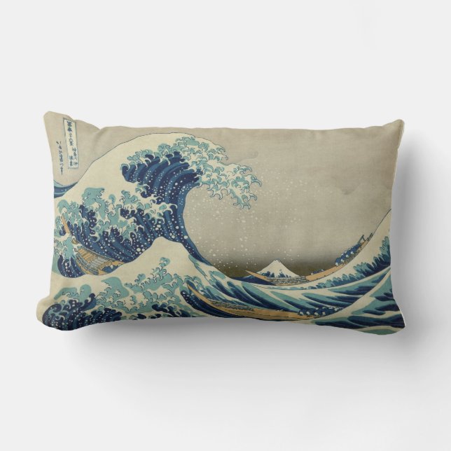 Hokusai: Große Welle weg von Kanagawa Lendenkissen (Vorderseite)