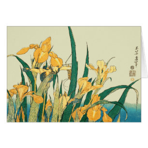 Hokusai Heuschrecke Iris Vintage Druck: Japanisch