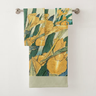 Hokusai Heuschrecke Iris Vintage Druck: Japanisch Badhandtuch Set