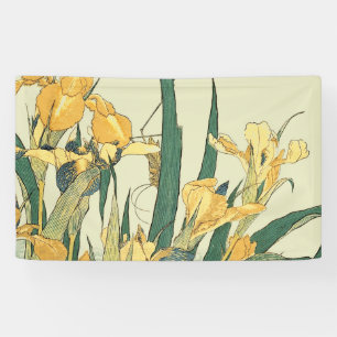 Hokusai Heuschrecke Iris Vintage Druck: Japanisch Banner