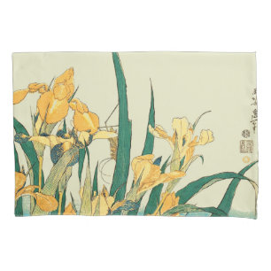 Hokusai Heuschrecke Iris Vintage Druck: Japanisch Kissenbezug