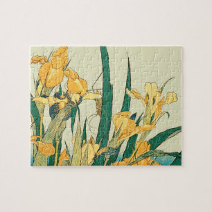 Hokusai Heuschrecke Iris Vintage Druck: Japanisch Puzzle