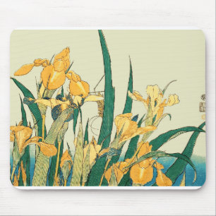 Hokusai Heuschrecke und Schwertlilie japanische Ku Mousepad