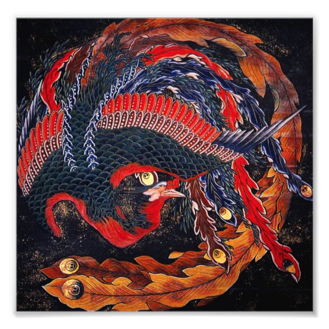 Hokusai Japanese Phoenix Fotodruck (Vorne)