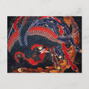 Hokusai Japanese Phoenix Postcard Postkarte