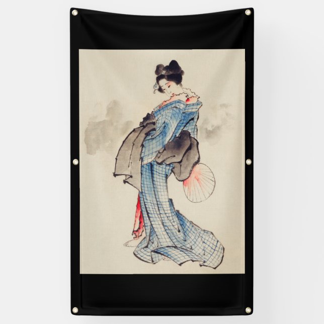 HOKUSAI JAPANESISCHER DRUCKBANNER MIT GROMMETER BANNER (Vertikal)