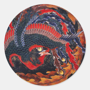 Hokusai Japanisch Phoenix Stickers