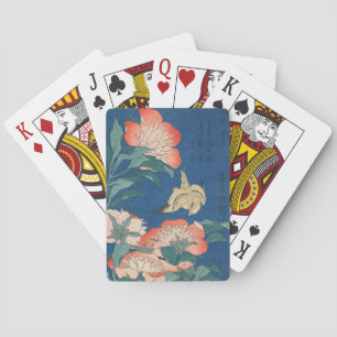 Hokusai Japanische Kunst Pfingstrosen und Kanarien Spielkarten