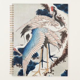 Hokusai Japanische Kunst Zwei Kraniche Schneebedec Planer