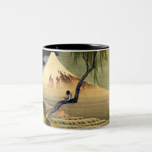 Hokusai-Junge beim Betrachten des Fuji japanischer Zweifarbige Tasse