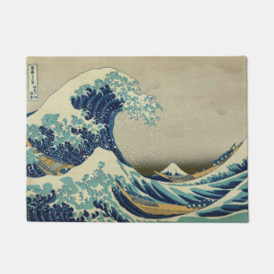 Hokusai Katsushika - Große Welle Fußmatte