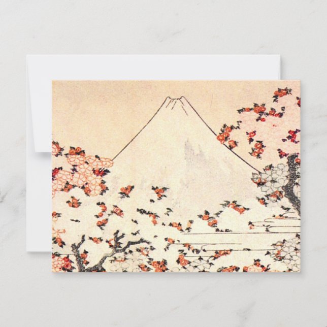 Hokusai Mount Fuji Cherry blüht Einladungen (Vorderseite)