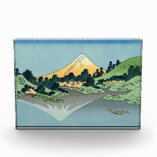 Hokusai Mount Fuji reflektiert den Kawaguchi-See Fotoblock