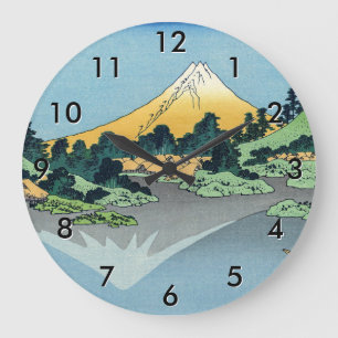 Hokusai - Mount Fuji reflektiert den Kawaguchi-See Große Wanduhr