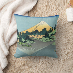 Hokusai Mount Fuji reflektiert den Kawaguchi-See Kissen