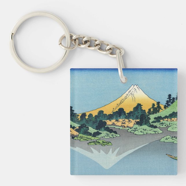 Hokusai - Mount Fuji reflektiert den Kawaguchi-See Schlüsselanhänger (Vorderseite)