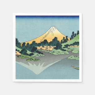 Hokusai Mount Fuji reflektiert den Kawaguchi-See Serviette