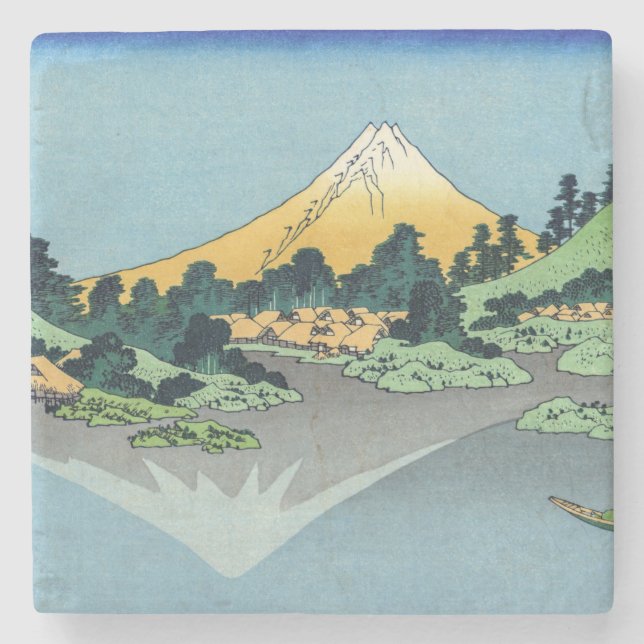 Hokusai - Mount Fuji reflektiert den Kawaguchi-See Steinuntersetzer (Vorderseite)