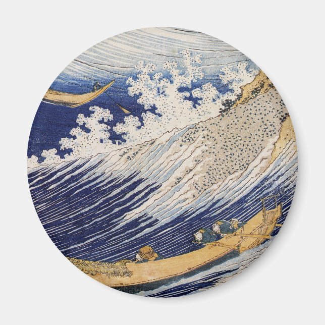 Hokusai Ocean Waves Fishing Boote Magnet (Vorne)
