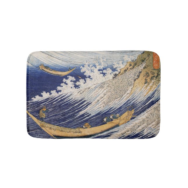 Hokusai Ocean Waves Sea Boote Badematte (Vorderseite)