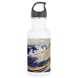 Hokusai Ocean Waves Sea Boote Edelstahlflasche