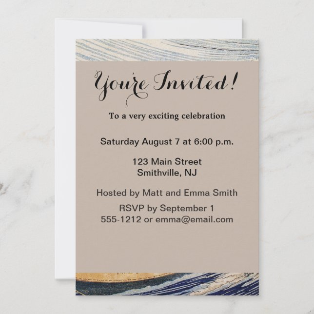 Hokusai Ocean Waves Sea Boote Einladung (Vorderseite)