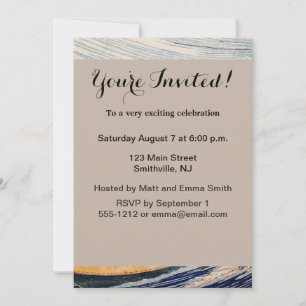 Hokusai Ocean Waves Sea Boote Einladung