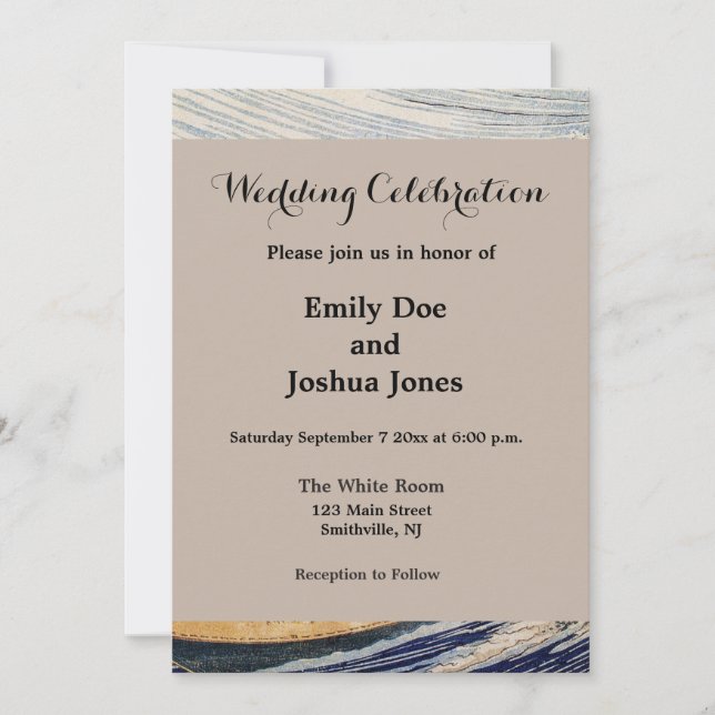 Hokusai Ocean Waves Sea Boote Einladung (Vorderseite)