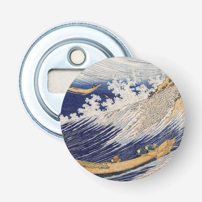 Hokusai Ocean Waves Sea Boote Flaschenöffner (Vorderseite)