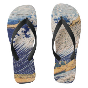Hokusai Ocean Waves Sea Boote Flip Flops