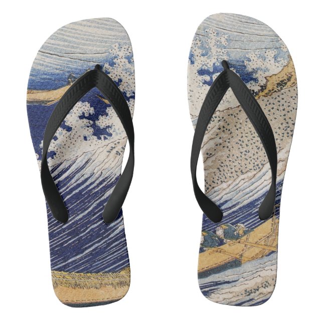 Hokusai Ocean Waves Sea Boote Flip Flops (Fußbett)