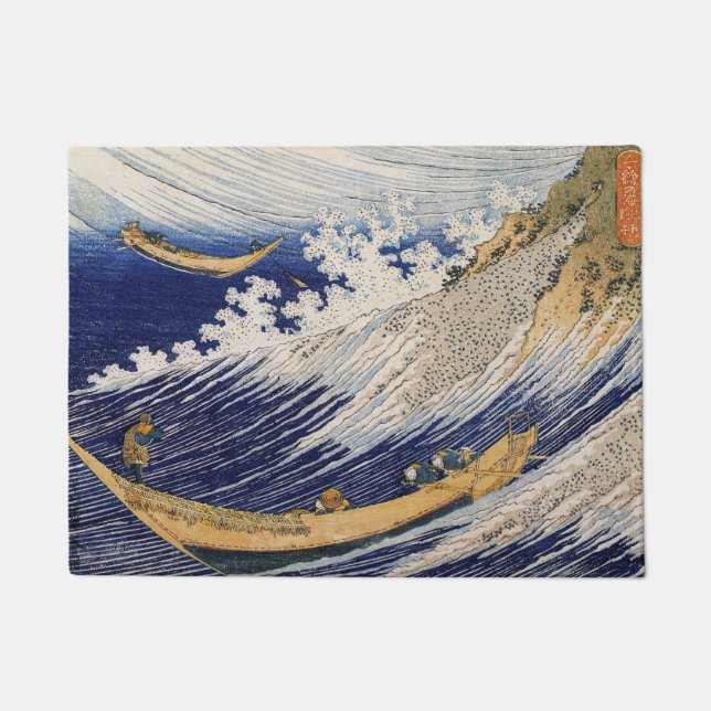 Hokusai Ocean Waves Sea Boote Fußmatte (Vorderseite)