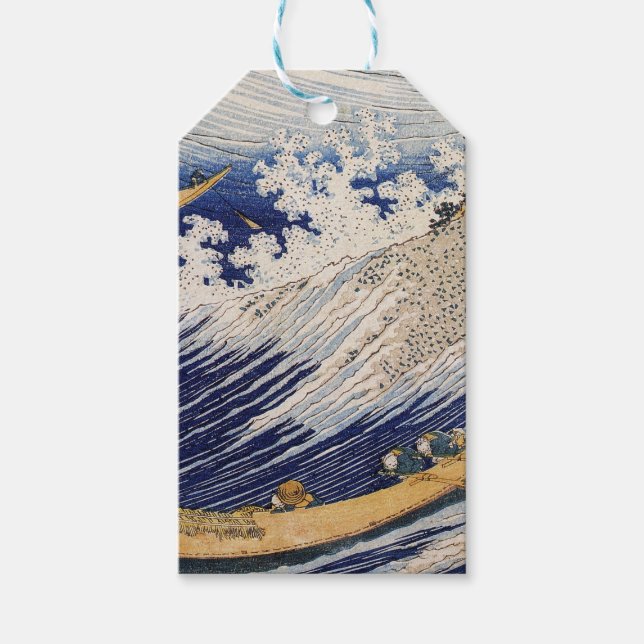 Hokusai Ocean Waves Sea Boote Geschenkanhänger (Vorderseite)