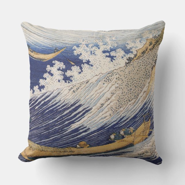 Hokusai Ocean Waves Sea Boote Kissen (Vorderseite)