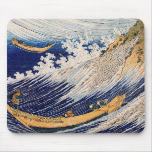 Hokusai Ocean Waves Sea Boote Mousepad